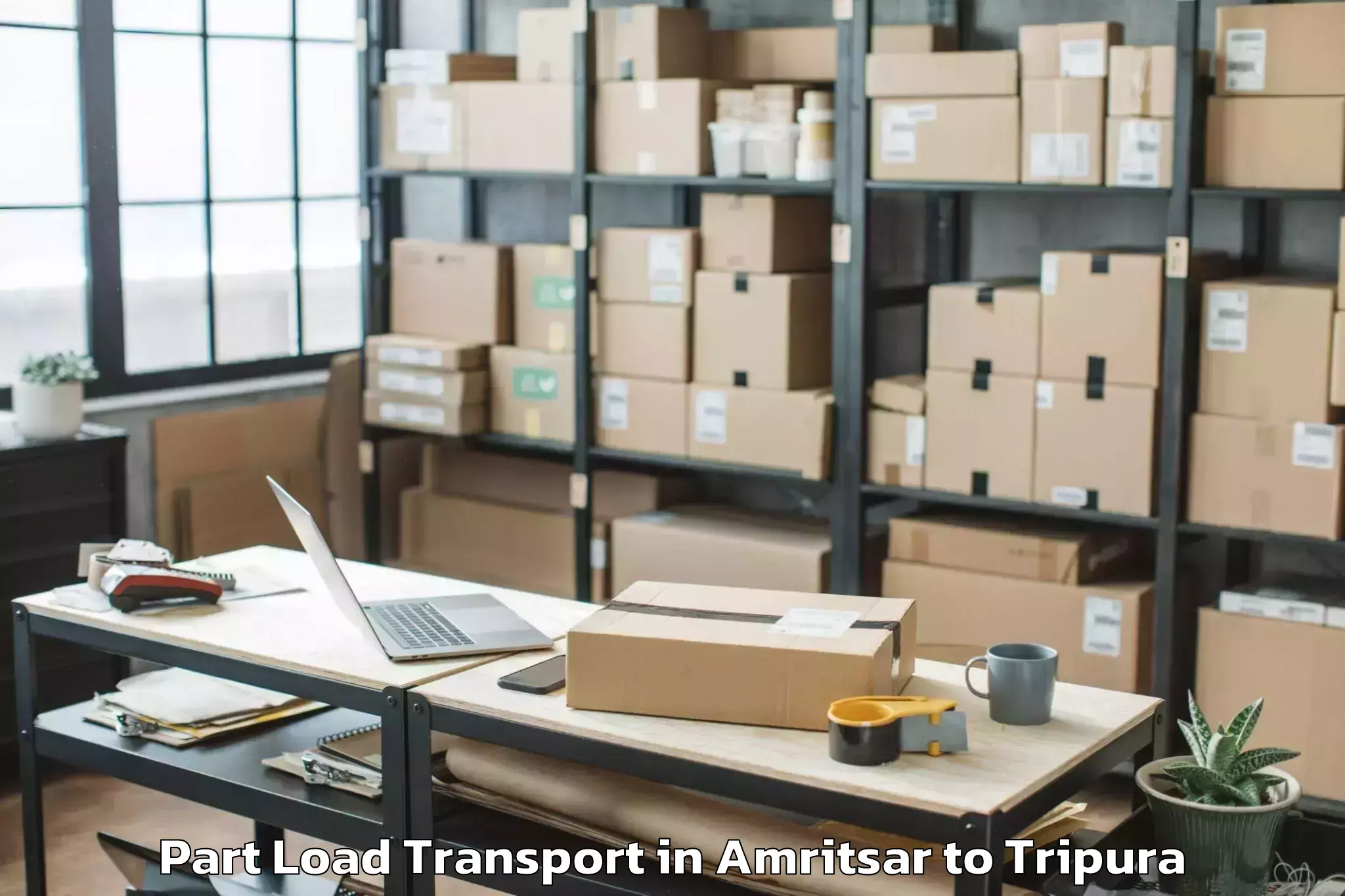 Trusted Amritsar to Kamalpur Airport Ixq Part Load Transport